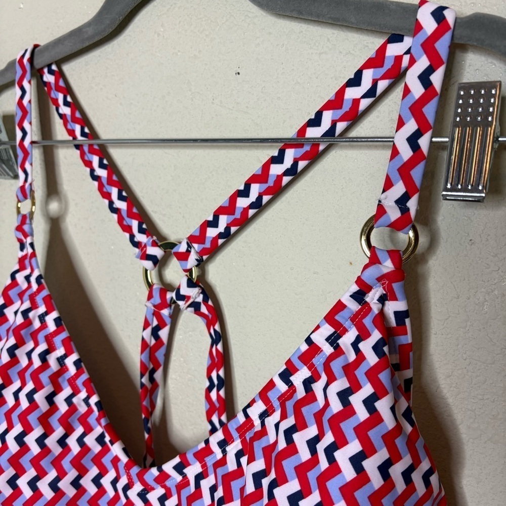 NWOT Red White and Blue Kona Sol One Piece Swimsuit Size 22 - Picture 4 of 7